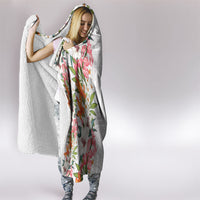 Hawaii Tropical Twist Lei Hooded Blanket Hawaiian Flag Motif