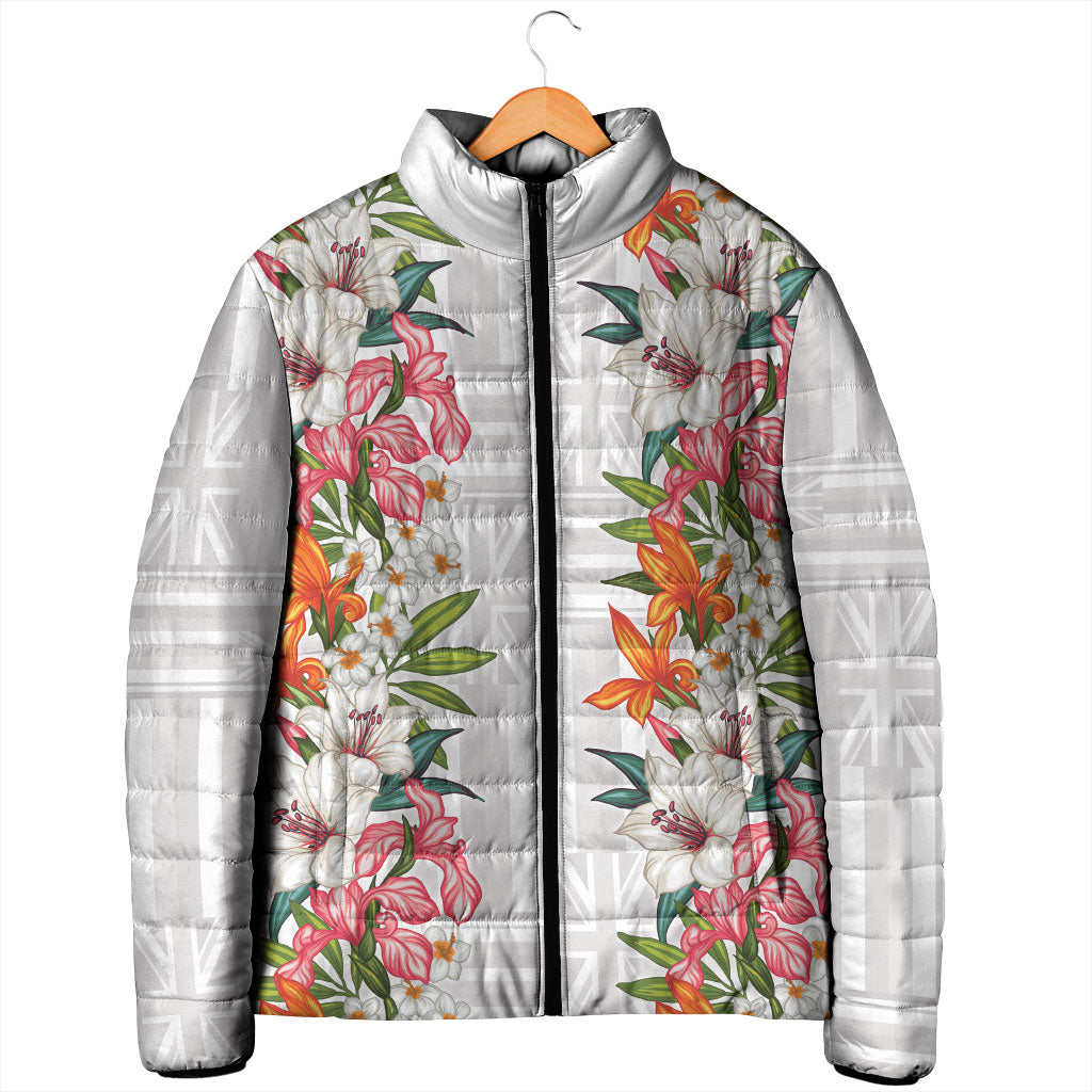 Hawaii Tropical Twist Lei Padded Jacket Hawaiian Flag Motif