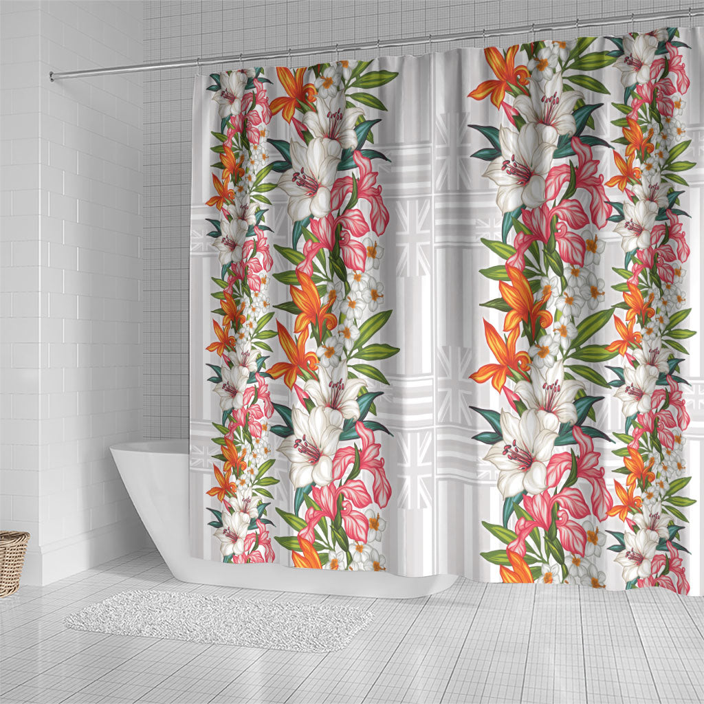 Hawaii Tropical Twist Lei Shower Curtain Hawaiian Flag Motif LT9 - Polynesian Pride