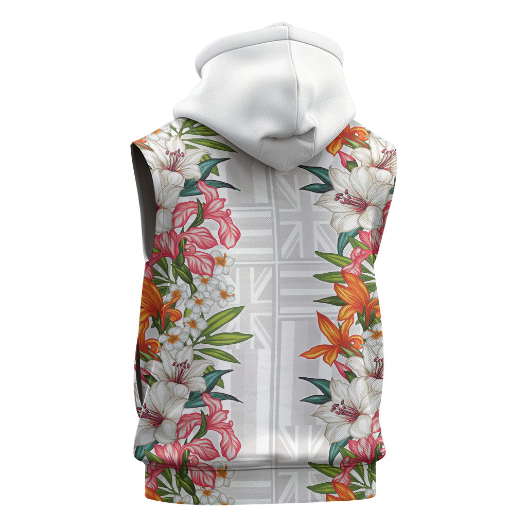 Hawaii Tropical Twist Lei Sleeveless Hoodie Hawaiian Flag Motif