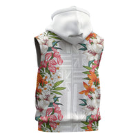 Hawaii Tropical Twist Lei Sleeveless Zip Hoodie Hawaiian Flag Motif LT9 - Polynesian Pride