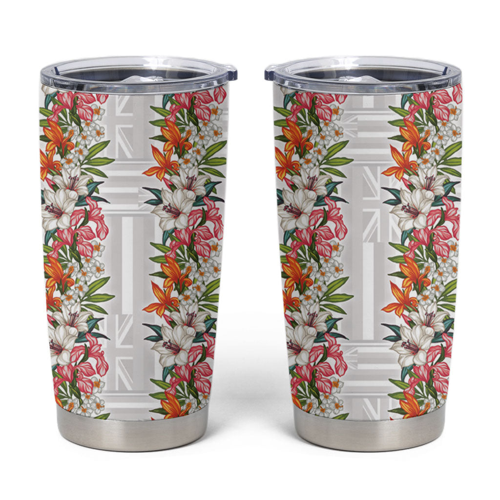 Hawaii Tropical Twist Lei Tumbler Cup Hawaiian Flag Motif