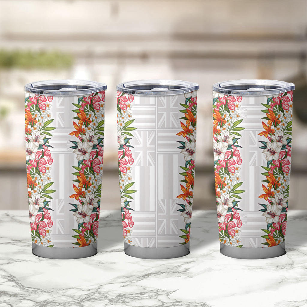 Hawaii Tropical Twist Lei Tumbler Cup Hawaiian Flag Motif