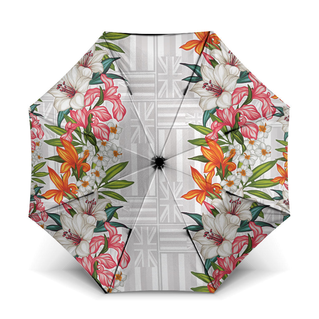 Hawaii Tropical Twist Lei Umbrella Hawaiian Flag Motif