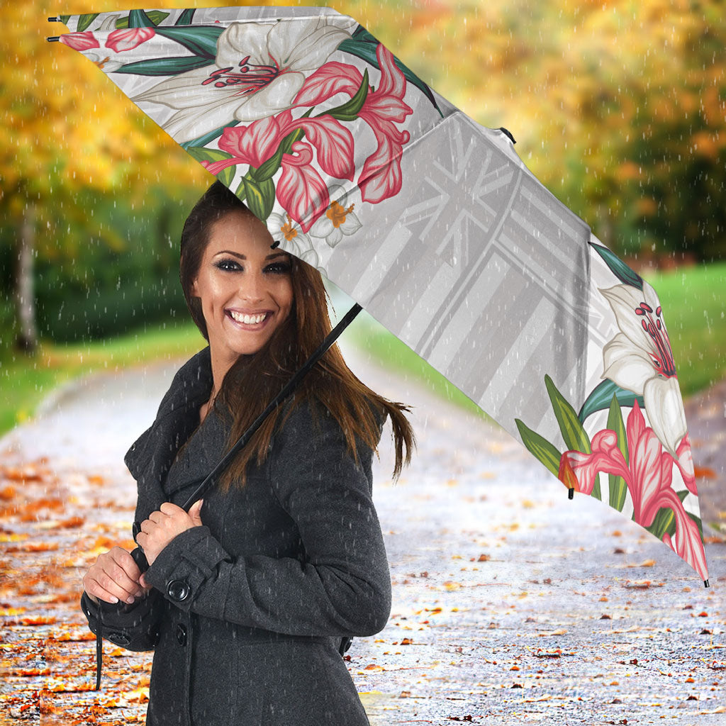 Hawaii Tropical Twist Lei Umbrella Hawaiian Flag Motif