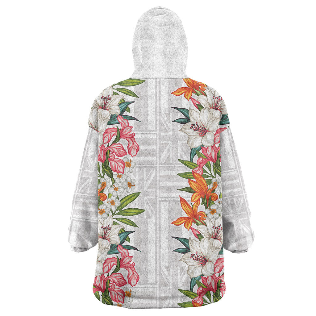 Hawaii Tropical Twist Lei Wearable Blanket Hoodie Hawaiian Flag Motif LT9 - Polynesian Pride