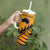 Australia New Zealand Rugby Tumbler With Handle Aboriginal Wallabies and Maori Black Fern Gold Vibe