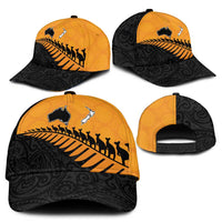 Australia New Zealand Rugby Classic Cap Gold Aboriginal Wallabies and Maori Black Fern - Polynesian Pride