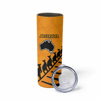Australia New Zealand Rugby Skinny Tumbler Gold Aboriginal Wallabies and Maori Black Fern - Polynesian Pride