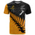 Custom Australia Wallabies and Aotearoa Rugby T Shirt Kangaroo Black Fern Maori Gold Vibe LT9 Gold - Polynesian Pride