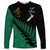 Australia Wallabies and Aotearoa Rugby Long Sleeve Shirt Kangaroo Black Fern Maori Green Vibe LT9 Unisex Green - Polynesian Pride