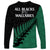 Australia Wallabies and Aotearoa Rugby Long Sleeve Shirt Kangaroo Black Fern Maori Green Vibe LT9 - Polynesian Pride