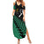 Australia Wallabies and Aotearoa Rugby Summer Maxi Dress Kangaroo Black Fern Maori Green Vibe LT9 Women Green - Polynesian Pride