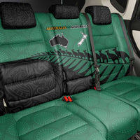 Australia New Zealand Rugby Back Car Seat Cover Green Aboriginal Wallabies and Maori Black Fern - Polynesian Pride