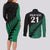 Custom Australia Wallabies and Aotearoa Rugby Couples Matching Long Sleeve Bodycon Dress and Long Sleeve Button Shirts Kangaroo Black Fern Maori Green Vibe LT9 - Polynesian Pride