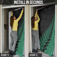 Australia New Zealand Rugby Door Cover Green Aboriginal Wallabies and Maori Black Fern - Polynesian Pride