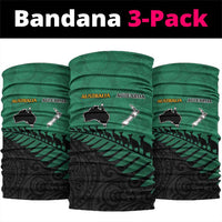 Australia New Zealand Rugby Neck Gaiter Green Aboriginal Wallabies and Maori Black Fern LT9