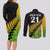 Custom Australia Wallabies and Aotearoa Rugby Couples Matching Long Sleeve Bodycon Dress and Long Sleeve Button Shirts Kangaroo Black Fern Maori Gradient Vibe LT9 - Polynesian Pride