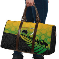 Australia New Zealand Rugby Travel Bag Gradient Aboriginal Wallabies and Maori Black Fern - Polynesian Pride