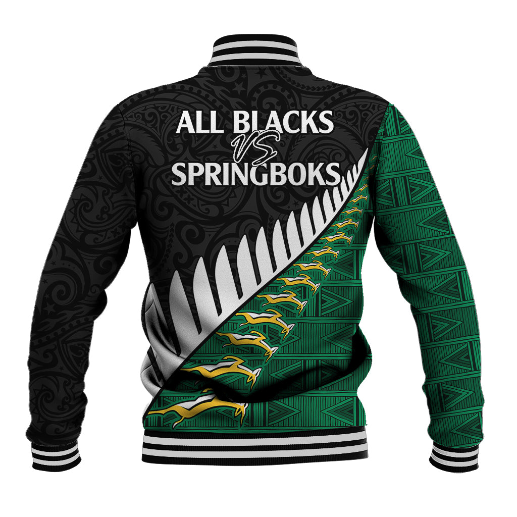 South Africa and Aotearoa Rugby Baseball Jacket Springboks Black Fern Maori Vibe LT9 - Polynesian Pride