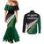 South Africa and Aotearoa Rugby Couples Matching Mermaid Dress and Long Sleeve Button Shirts Springboks Black Fern Maori Vibe LT9 - Polynesian Pride