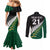 Custom South Africa and Aotearoa Rugby Couples Matching Mermaid Dress and Long Sleeve Button Shirts Springboks Black Fern Maori Vibe LT9 - Polynesian Pride