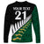 Custom South Africa and Aotearoa Rugby Long Sleeve Shirt Springboks Black Fern Maori Vibe LT9 - Polynesian Pride