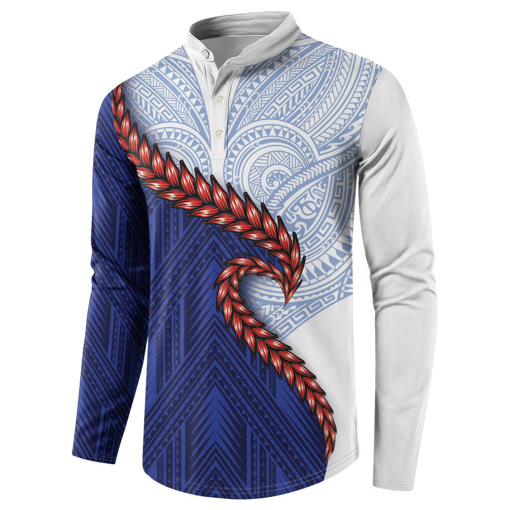 Ula Fala Red Samoa Chief Button Sweatshirt Samoan Art Black Tribal