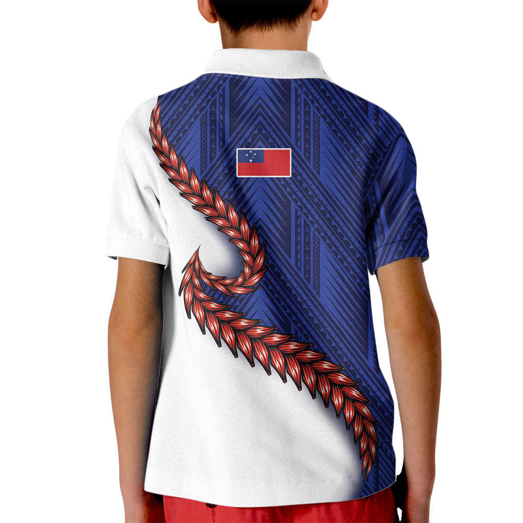 Ula Fala Red Samoa Chief Kid Polo Shirt Samoan Art Black Tribal