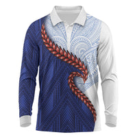 Ula Fala Red Samoa Chief Long Sleeve Polo Shirt Samoan Art Black Tribal