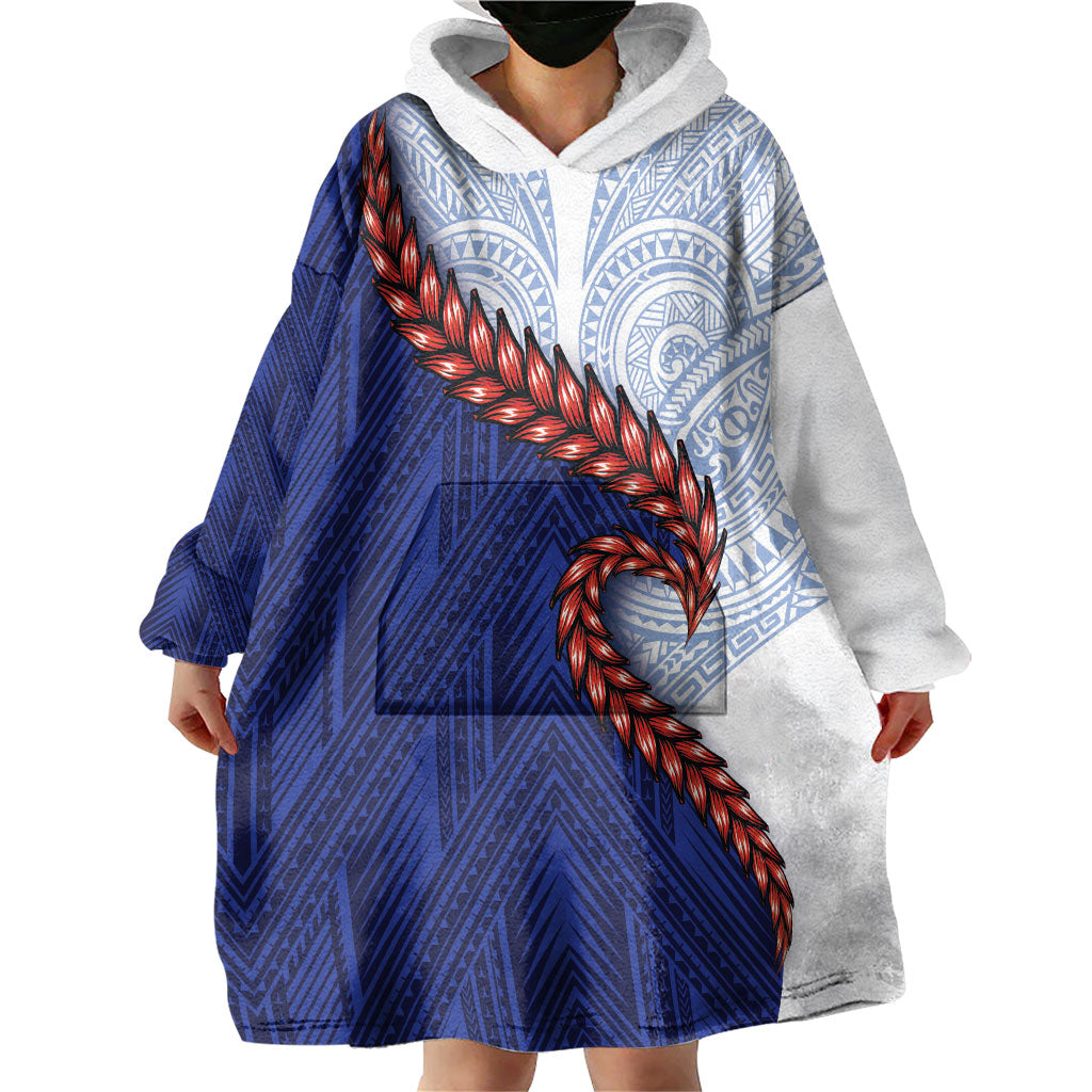 Ula Fala Red Samoa Chief Wearable Blanket Hoodie Samoan Art Black Tribal