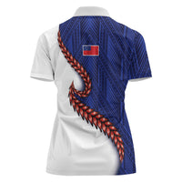 Ula Fala Red Samoa Chief Women Polo Shirt Samoan Art Black Tribal