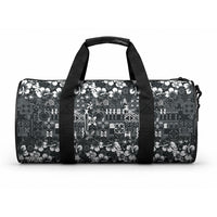 Black Hawaiian Tapa Tribal Hibiscus Duffle Bag LT9 One size Black - Polynesian Pride