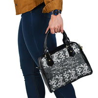 Black Hawaiian Tapa Tribal Hibiscus Shoulder Handbag