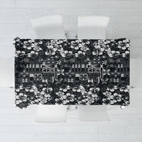 Black Hawaiian Tapa Tribal Hibiscus Tablecloth