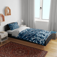 Blue Hawaiian Tapa Tribal Hibiscus Bedding Set