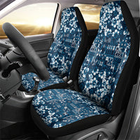 Blue Hawaiian Tapa Tribal Hibiscus Car Seat Cover