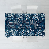 Blue Hawaiian Tapa Tribal Hibiscus Tablecloth