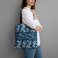 Blue Hawaiian Tapa Tribal Hibiscus Tote Bag LT9 - Polynesian Pride