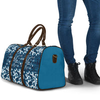 Blue Hawaiian Tapa Tribal Hibiscus Travel Bag