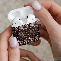 Burgundy Hawaiian Tapa Tribal Hibiscus AirPods Case