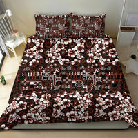 Burgundy Hawaiian Tapa Tribal Hibiscus Bedding Set
