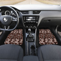 Burgundy Hawaiian Tapa Tribal Hibiscus Car Mats