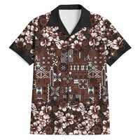 Burgundy Hawaiian Tapa Tribal Hibiscus Hawaiian Shirt