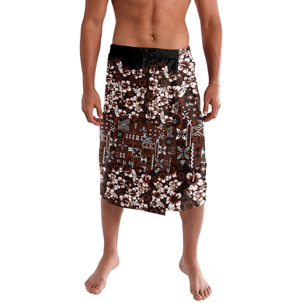 Burgundy Hawaiian Tapa Tribal Hibiscus Lavalava LT9 Burgundy - Polynesian Pride