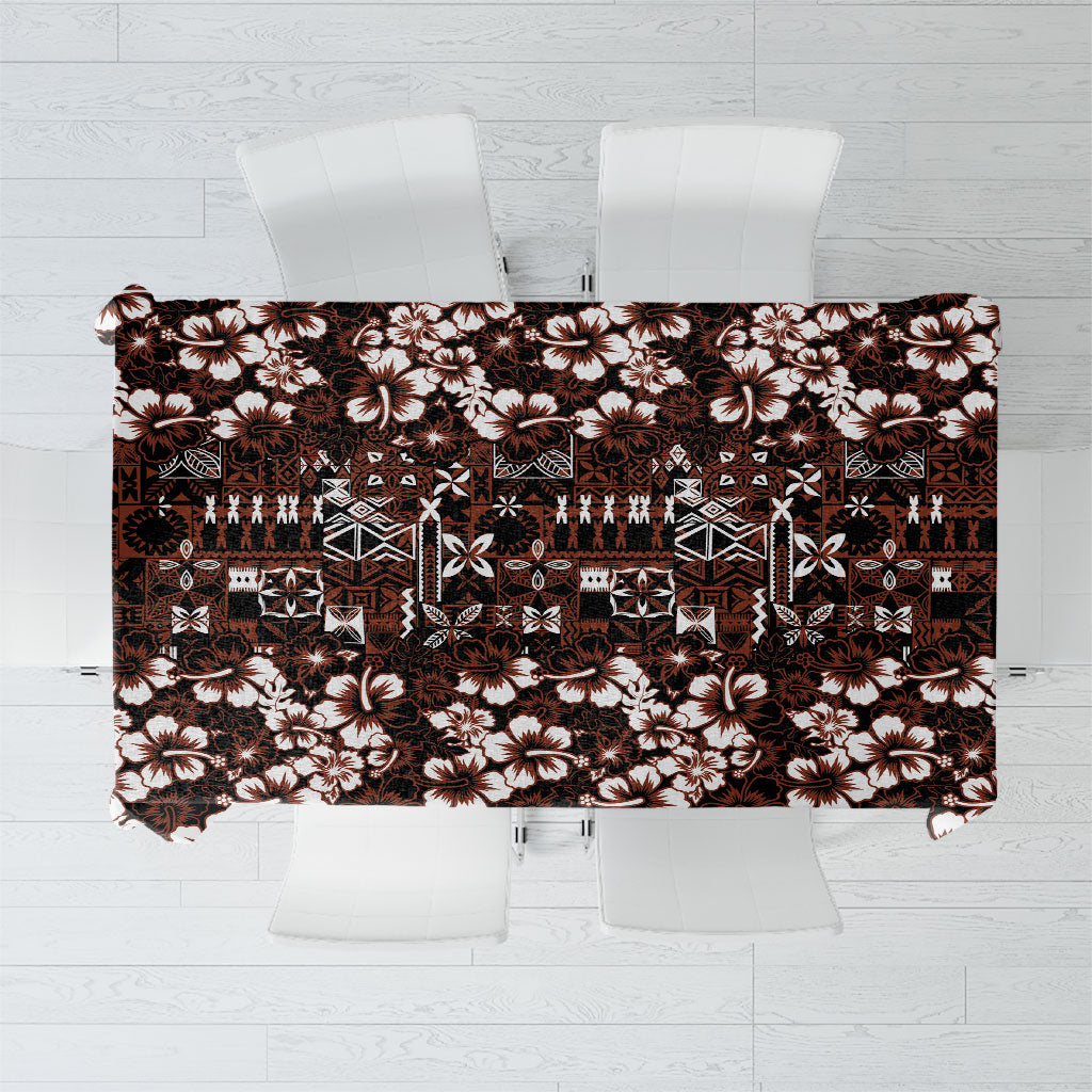 Burgundy Hawaiian Tapa Tribal Hibiscus Tablecloth LT9 Burgundy - Polynesian Pride