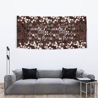 Burgundy Hawaiian Tapa Tribal Hibiscus Tapestry