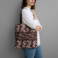 Burgundy Hawaiian Tapa Tribal Hibiscus Tote Bag