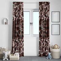 Burgundy Hawaiian Tapa Tribal Hibiscus Window Curtain