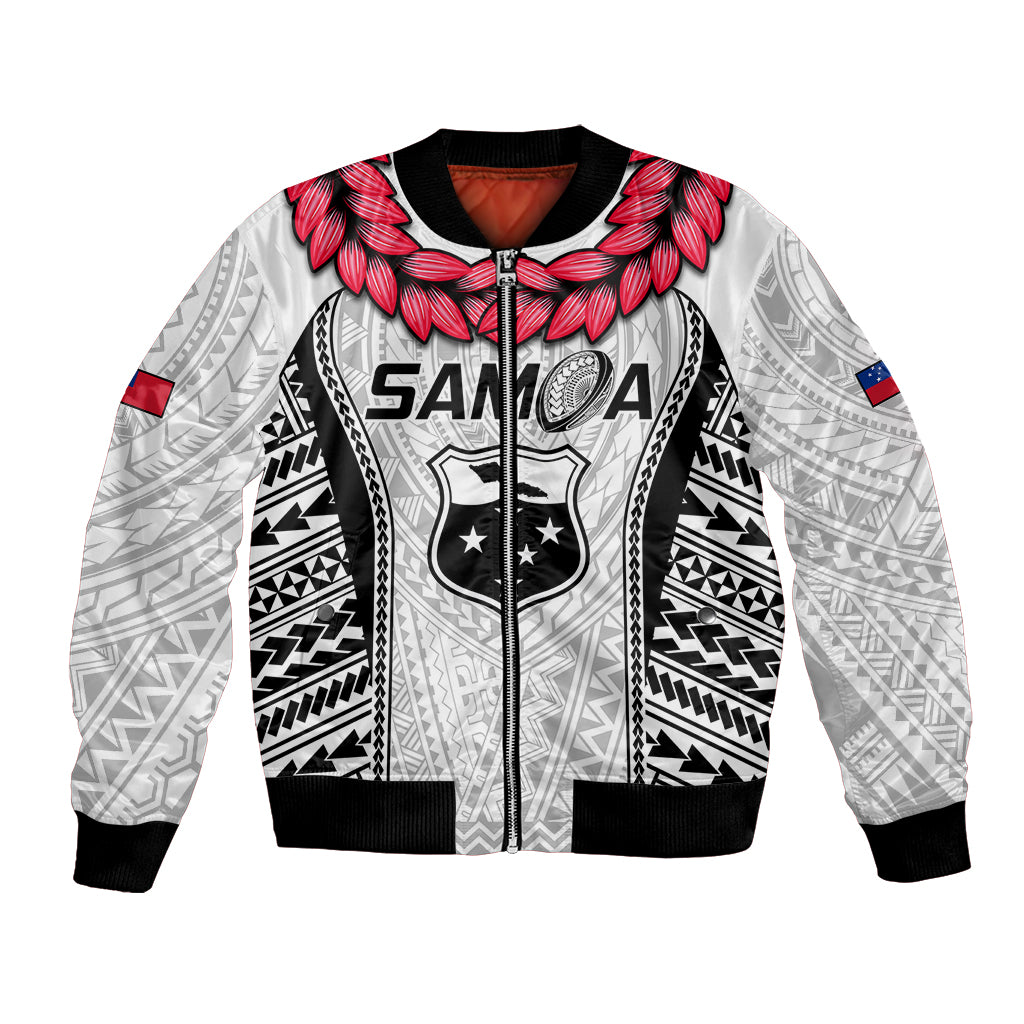 Samoa Rugby Bomber Jacket Go Champions World Cup 2023 Polynesian Unique LT9 Unisex White - Polynesian Pride